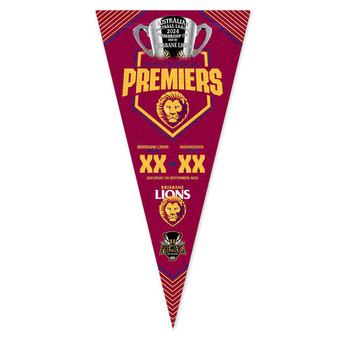 PREORDER - Brisbane Lions 2024 Premiers Score Pennant PH1