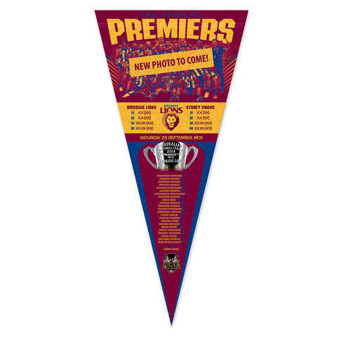 PREORDER - Brisbane Lions 2024 Premiers Team Image Pennant PH2