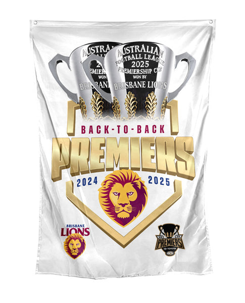 Brisbane Lions 2025 Premiers Logo Cape Wall Flag PH1