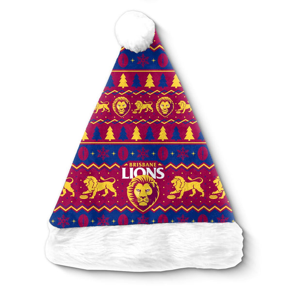 Brisbane Lions AFL Christmas Santa Hat