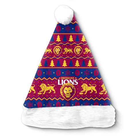 Brisbane Lions AFL Christmas Santa Hat