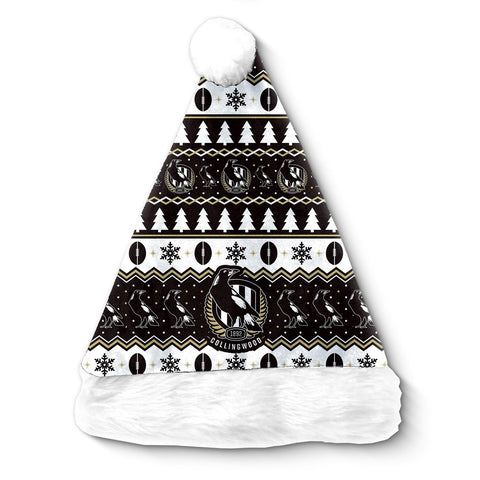 Collingwood Magpies AFL Christmas Santa Hat