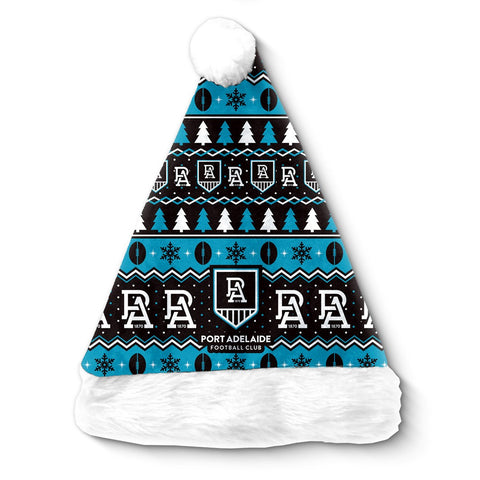 Port Adelaide Power AFL Christmas Santa Hat