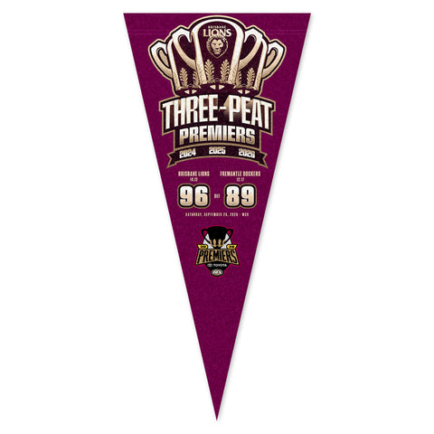 Brisbane Lions 2026 Premiers Score Felt Pennant PH1