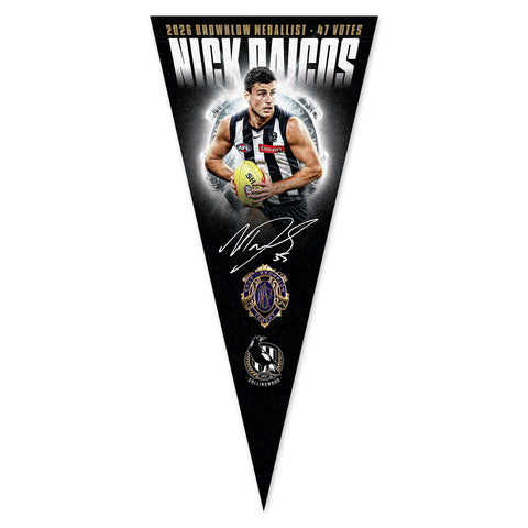 PREORDER - Collingwood Magpies Nick Daicos 2026 Brownlow Medal Pennant