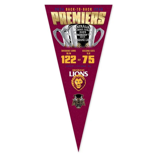 Brisbane Lions 2025 Premiers Score Pennant PH1