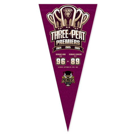PREORDER - Brisbane Lions 2026 Premiers Score Pennant PH1