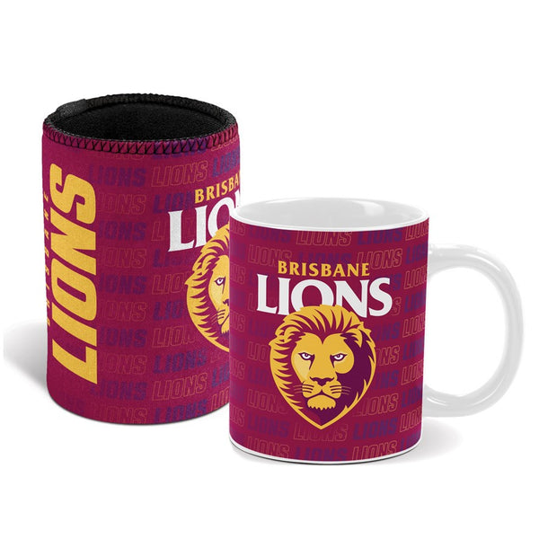 Brisbane Lions AFL Mug and Can Cooler