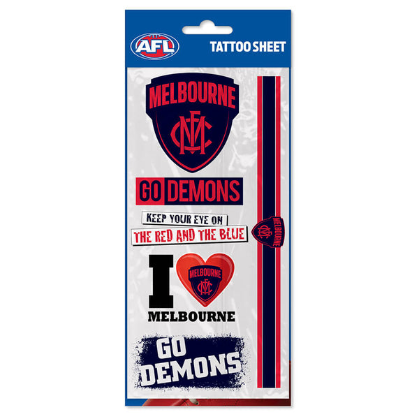 Melbourne Demons Footy Tattoo Sheet