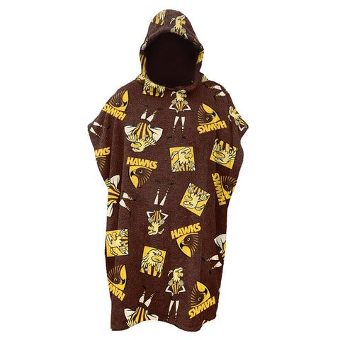 Hawthorn Hawks Kids Youth Hooded Beach Towel