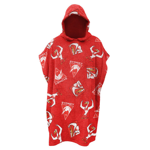 Sydney Swans Kids Youth Hooded Beach Towel