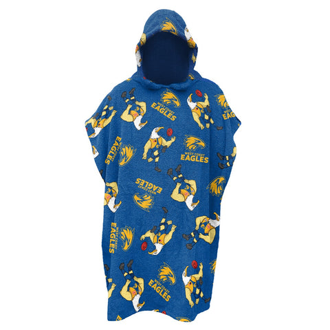 West Coast Eagles Kids Youth Hooded Beach Towel