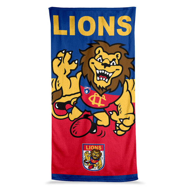 Brisbane Lions Mascot Jumbo Beach Bath Towel