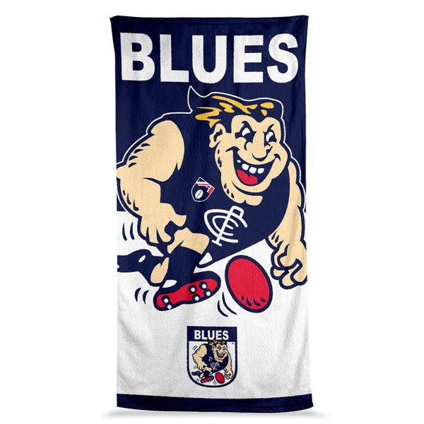 Carlton Blues Mascot Jumbo Beach Bath Towel