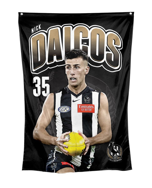 Collingwood Magpies AFL Player Wall Flag Nick Daicos