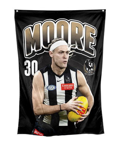Collingwood Magpies AFL Player Wall Flag Darcy Moore