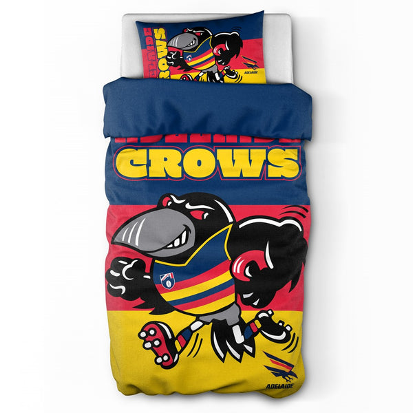 Adelaide Crows Mascot Single Quilt Doona Duvet Cover Pillowcase Set