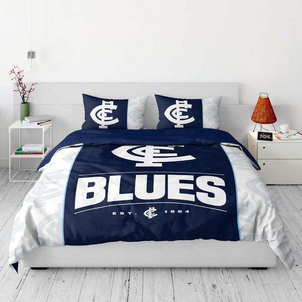 Carlton Blues Quilt Doona Duvet Cover Pillowcase Set