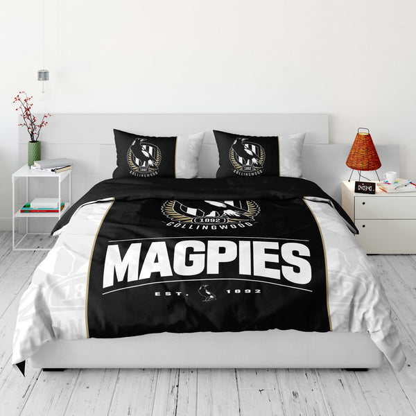 Collingwood Magpies Quilt Doona Duvet Cover Pillowcase Set