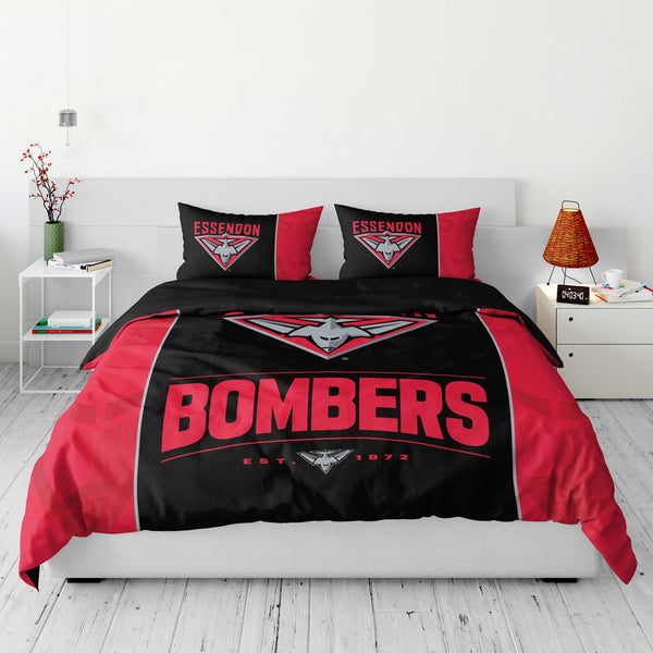 Essendon Bombers Quilt Doona Duvet Cover Pillowcase Set