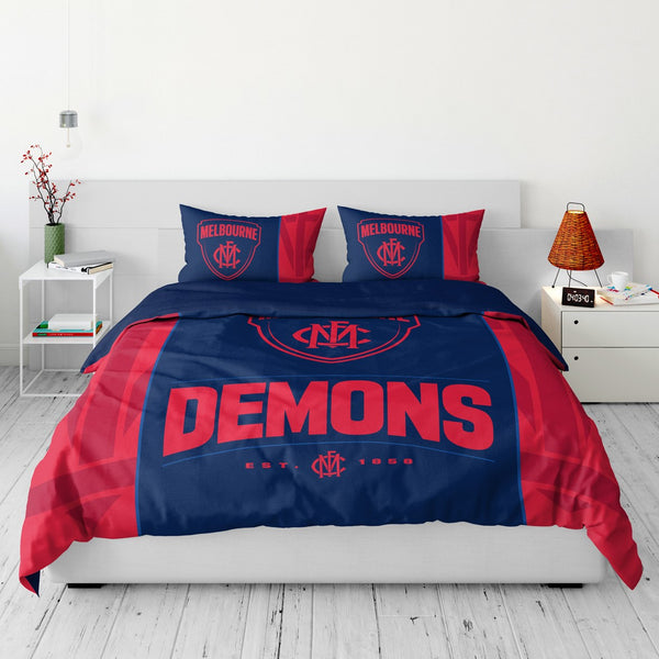 Melbourne Demons Quilt Doona Duvet Cover Pillowcase Set