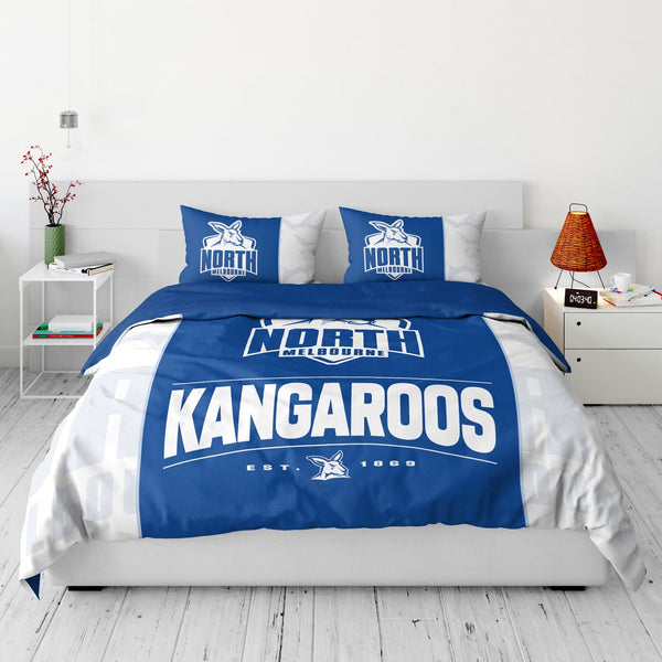 North Melbourne Kangaroos Quilt Doona Duvet Cover Pillowcase Set