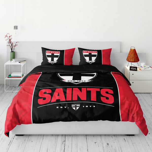 St Kilda Saints Quilt Doona Duvet Cover Pillowcase Set