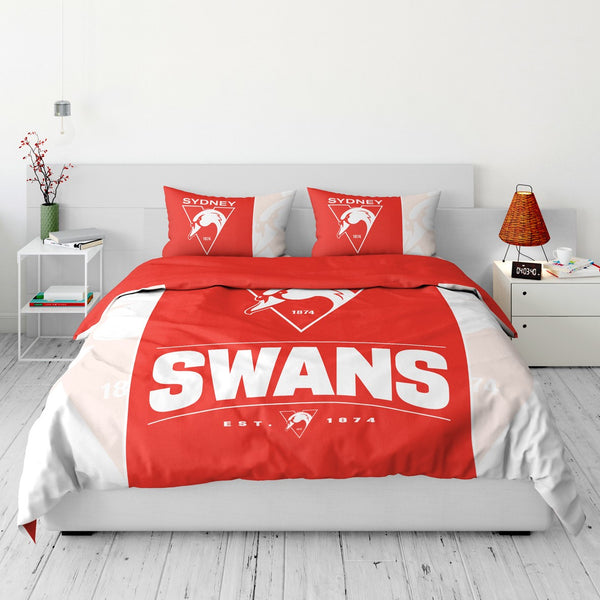 Sydney Swans Quilt Doona Duvet Cover Pillowcase Set