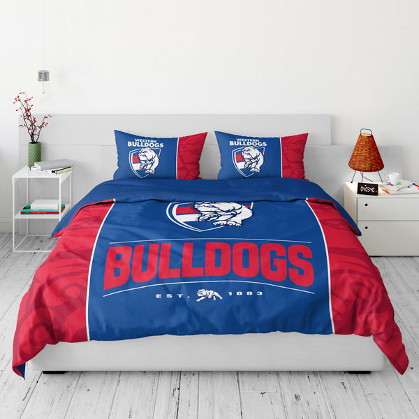 Western Bulldogs Quilt Doona Duvet Cover Pillowcase Set