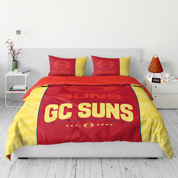 Gold Coast Suns Quilt Doona Duvet Cover Pillowcase Set