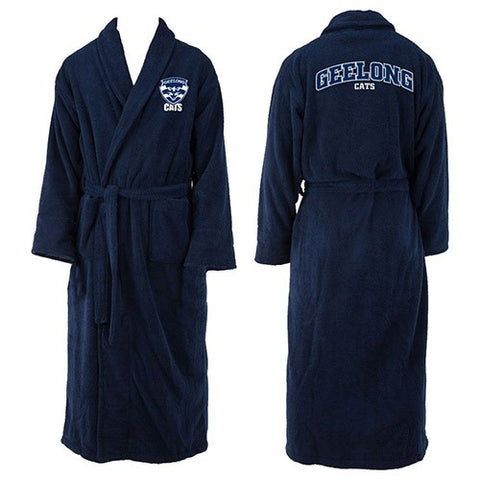 Geelong Cats Mens Adults Long Sleeve Robe Dressing Gown