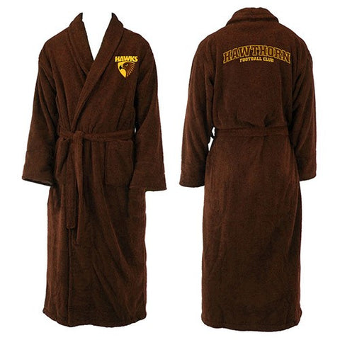 Hawthorn Hawks Mens Adults Long Sleeve Robe Dressing Gown