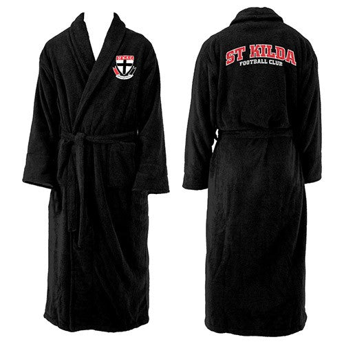 St Kilda Saints Mens Adults Long Sleeve Robe Dressing Gown