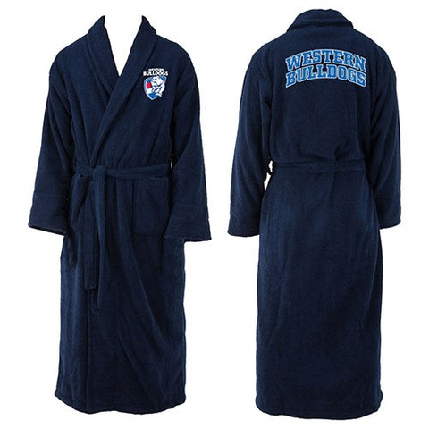 Western Bulldogs Mens Adults Long Sleeve Robe Dressing Gown