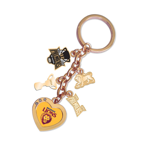 PREORDER - Brisbane Lions 2024 Premiers Premiership Charm Keyring