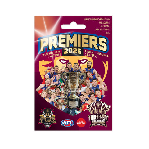 PREORDER - Brisbane Lions 2026 Premiers Premiership 3D Trophy Keyring