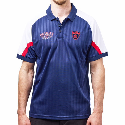 Melbourne Demons AFL Mens Shaped Panel Poly Polo Shirt