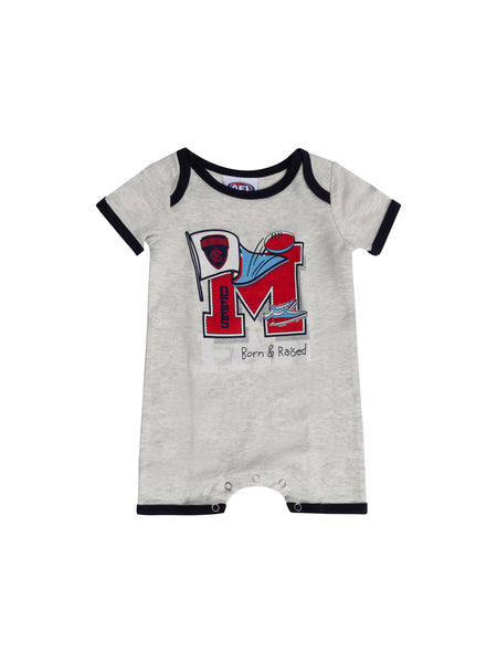 Melbourne Demons Baby Infants Footy Fan Romper Bib Booties Gift Set