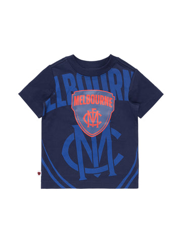 Melbourne Demons Boys Youth Oversize Crop Logo Tee