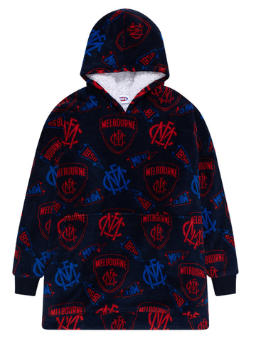 Melbourne Demons Flanket Sherpie Over Sized Blanket Hoodie