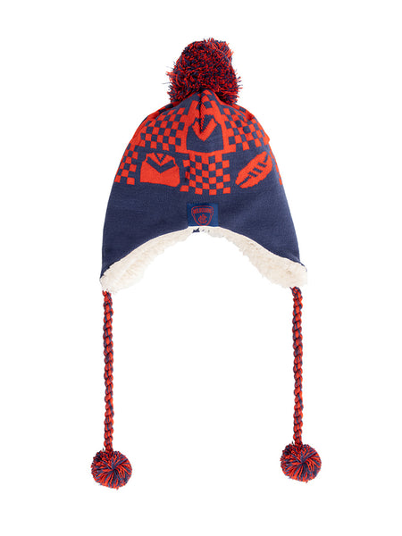 Melbourne Demons Sherpa Fleece Winter Pom Pom Beanie