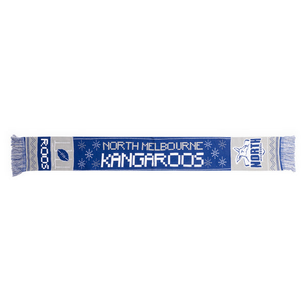North Melbourne Kangaroos Mens Adults Winter Wonderland Ugly Scarf