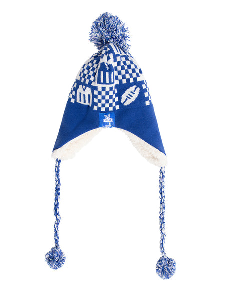 North Melbourne Kangaroos Sherpa Fleece Winter Pom Pom Beanie