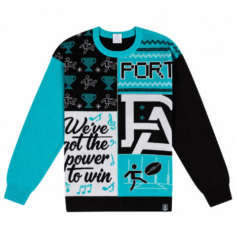 Port Adelaide Power AFL Mens Ugly Christmas Jumper Crew Neck Sweater