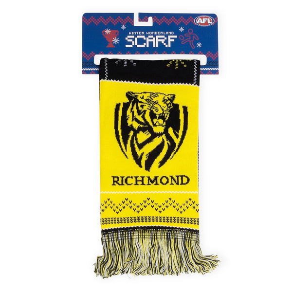 Richmond Tigers Mens Adults Winter Wonderland Ugly Scarf