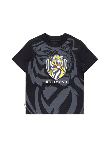 Richmond Tigers Boys Youth Oversize Crop Logo Tee