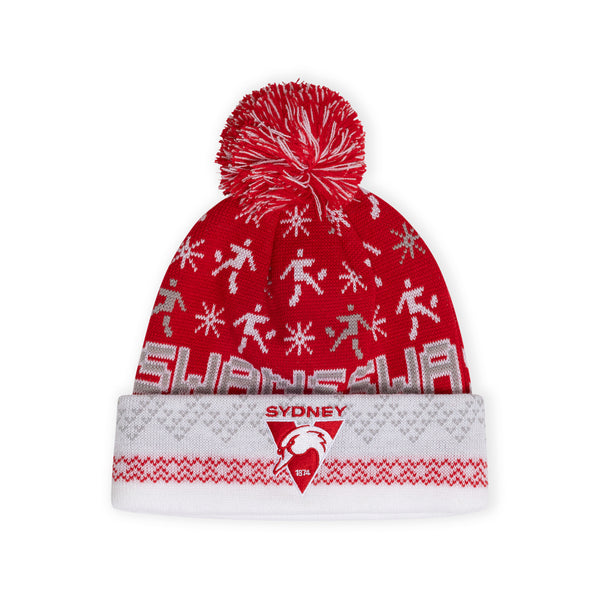 Sydney Swans Mens Adults Pom Pom Ugly Beanie