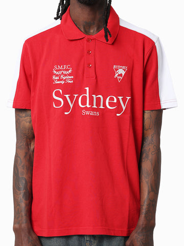 Sydney Swans Mens Adults Multi Logo Cotton Polo Shirt