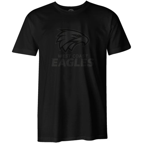 West Coast Eagles Mens Adults Stealth Black Tee