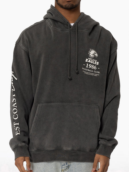 West Coast Eagles Mens Adults Acid Wash Hoodie